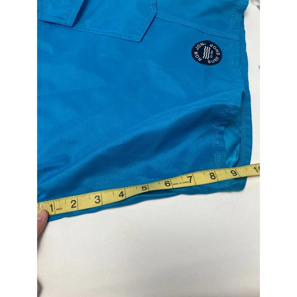 Ron Jon Surf Shop Board Shorts Men's 34 Blue Swim Trunks Cargo 9